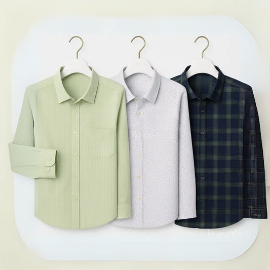 CombrixMen™ Combo Pack of 3 Men’s Formal Shirts – Premium Cotton Office Wear