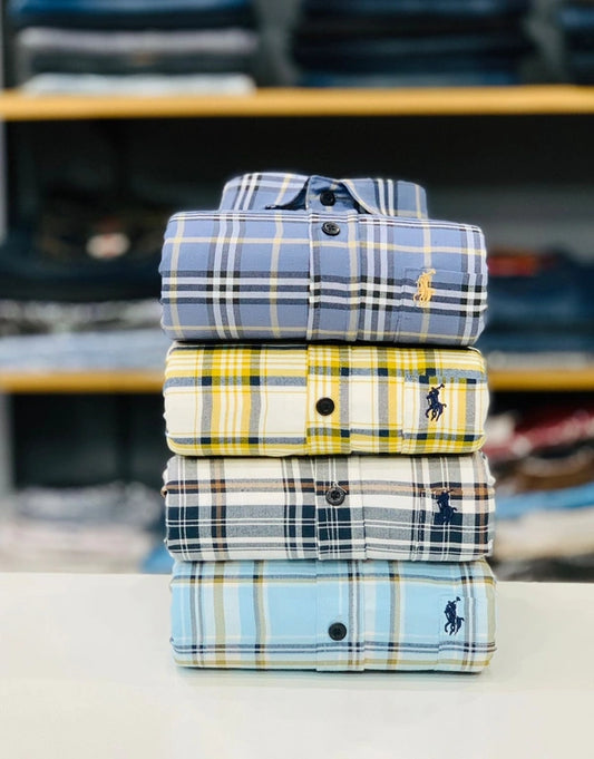 Premium Checked Casual Shirts Combo (Pack of 4) | CombrixMen™ Smart Fit Collection