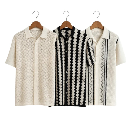 CombrixMen™ 3-Pack Striped & Check Formal Shirts | Premium Cotton Office Wear for Men