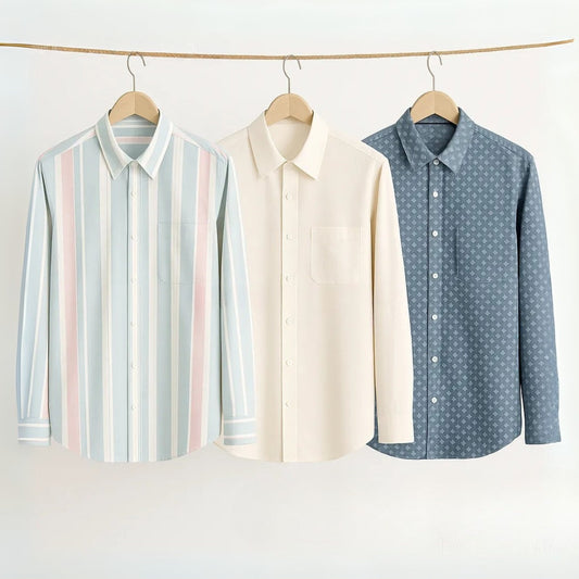 CombrixMen™ 3-Pack Premium Cotton Formal Shirts – Elegant, Soft & Stylish Office Wear