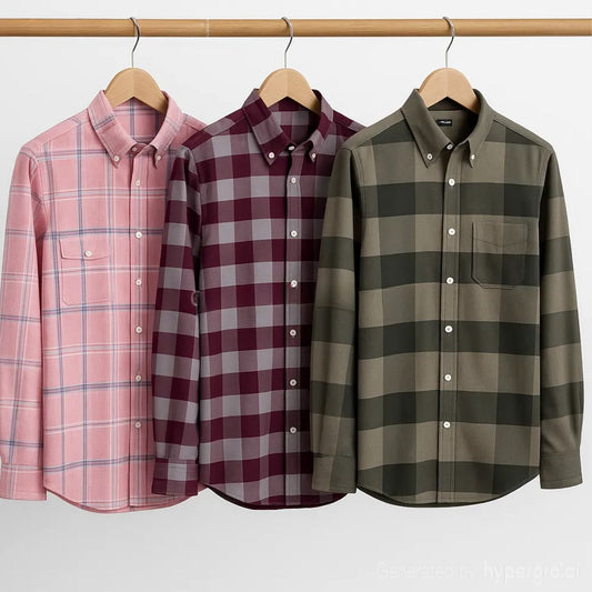 CombrixMen™ 3-Pack Striped & Check Formal Shirts | Premium Cotton Office Wear for Men